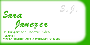 sara janczer business card