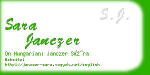 sara janczer business card